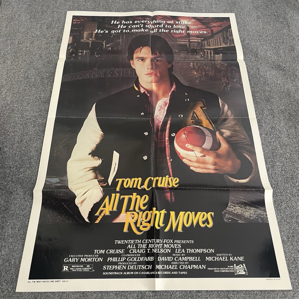 VINTAGE 1983 ALL THE RIGHT MOVES ORIGINAL FOLDED POSTER TOM CRUISE